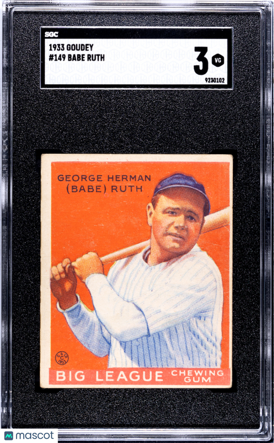 1933 Goudey Babe Ruth #149 SGC 3