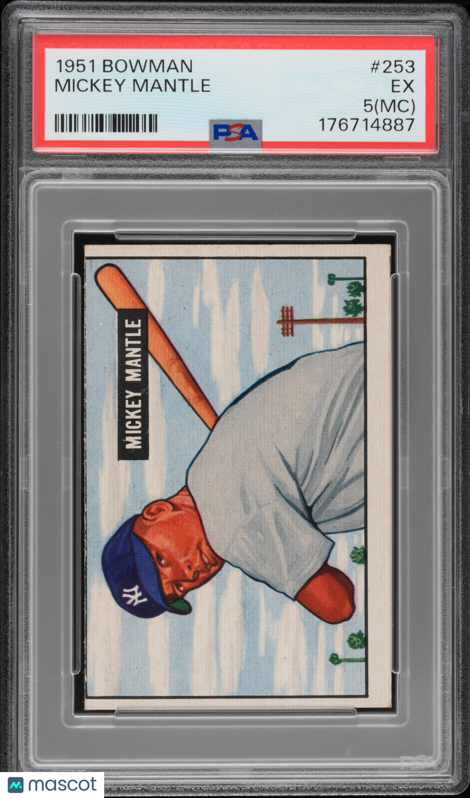1951 Bowman Mickey Mantle #253 PSA 5 MC