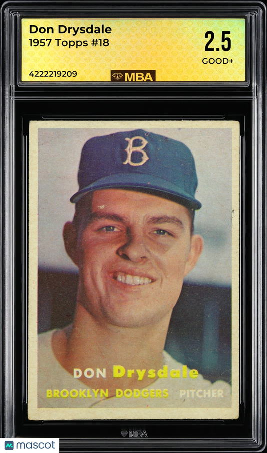 1957 Topps Don Drysdale #18 MBA 2.5 RC