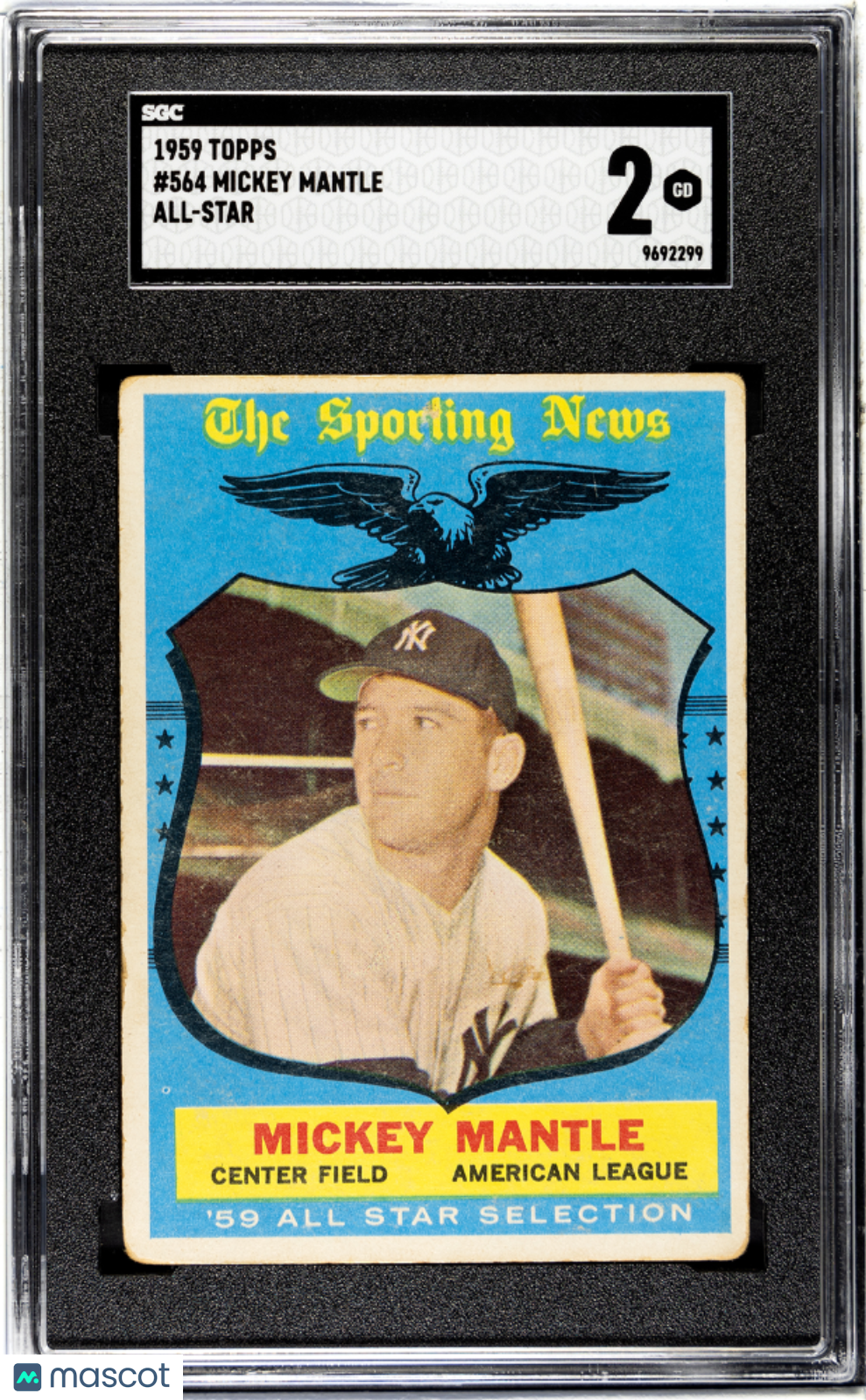 1959 Topps Mickey Mantle #564 All Star SGC 2