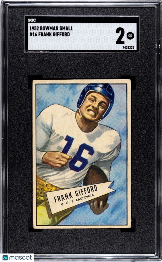 1952 Bowman Small Frank Gifford #16 SGC 2
