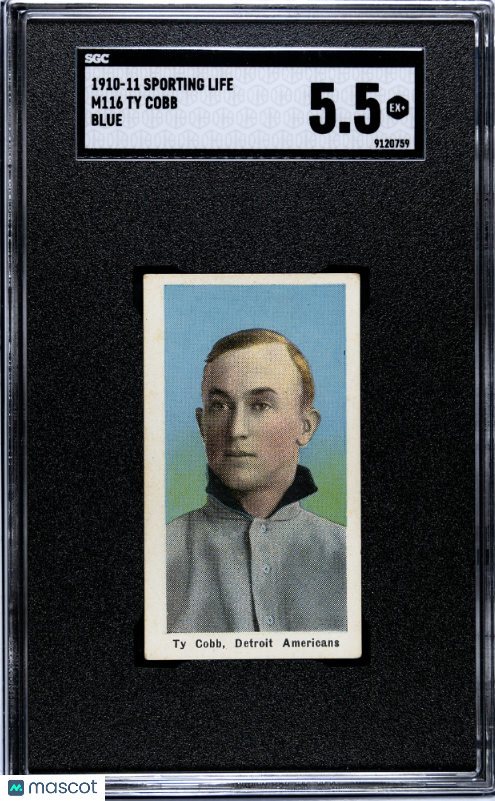 1910 Sporting Life (M116) Ty Cobb Blue SGC 5.5