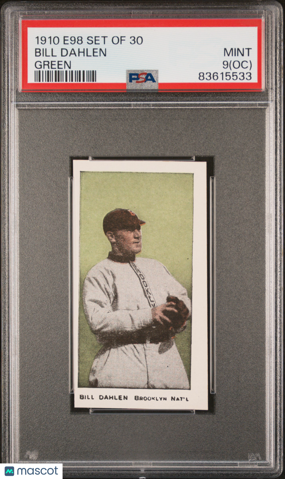 1910 E98 Set Of 30 Bill Dahlen Green Oc PSA 9