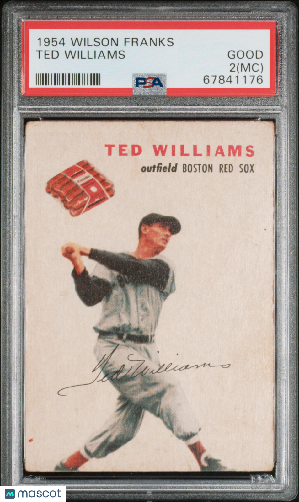 1954 Wilson Franks Ted Williams PSA 2 MC
