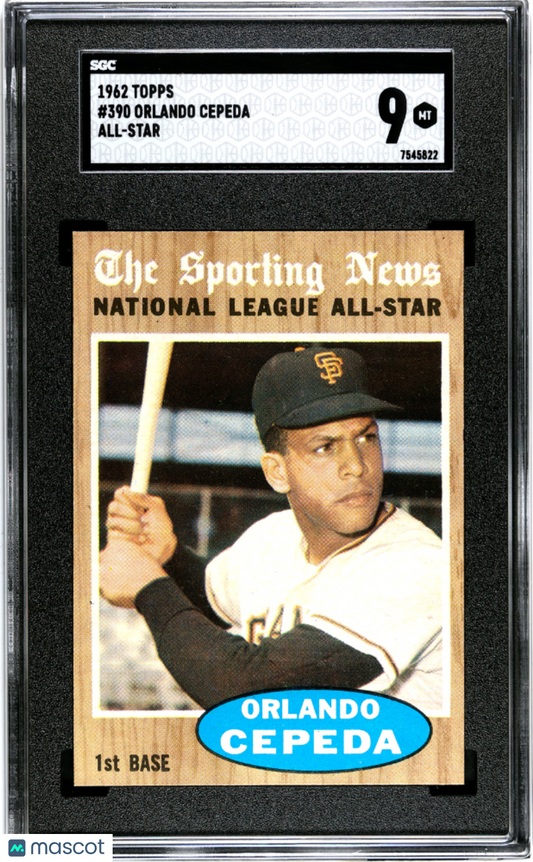 1962 Topps Orlando Cepeda #390 All Star SGC 9