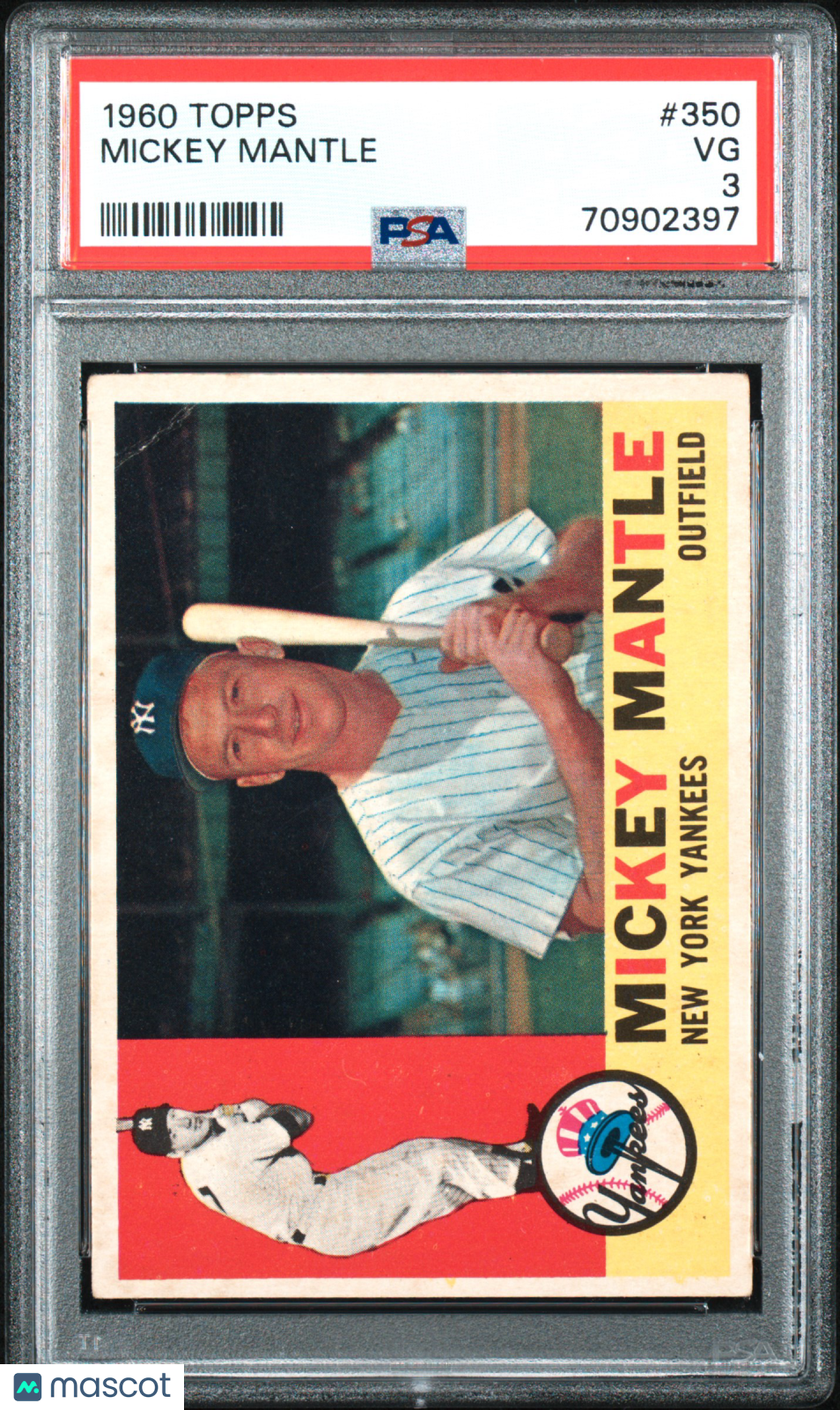 1960 Topps Mickey Mantle #350 PSA 3