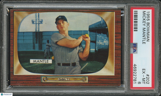 1955 Bowman Mickey Mantle #202 PSA 6