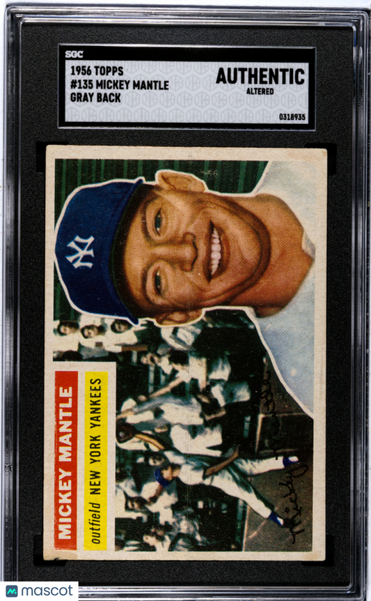 1956 Topps Mickey Mantle #135 Gray Back SGC A