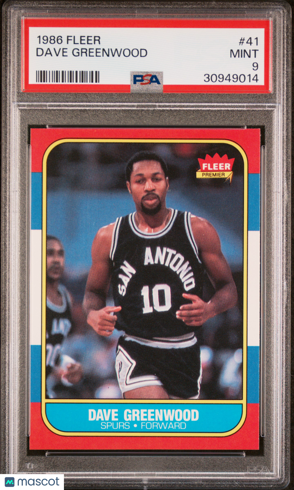 1986 Fleer Dave Greenwood #41 PSA 9