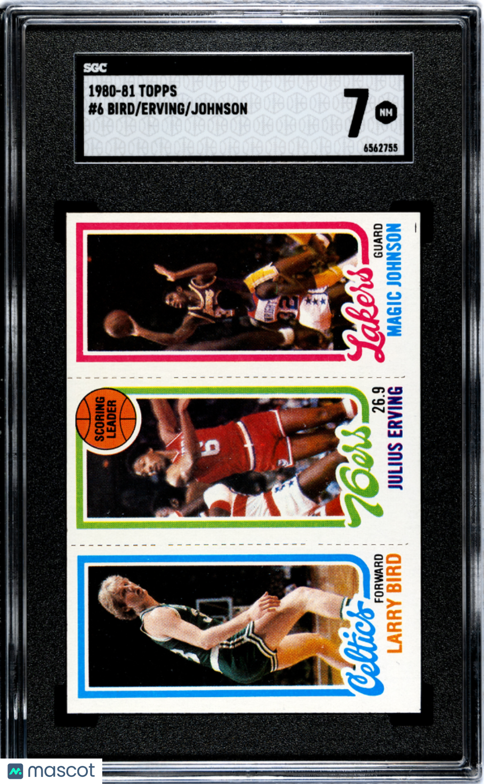 1980 Topps Johnson Erving Bird #6 SGC 7