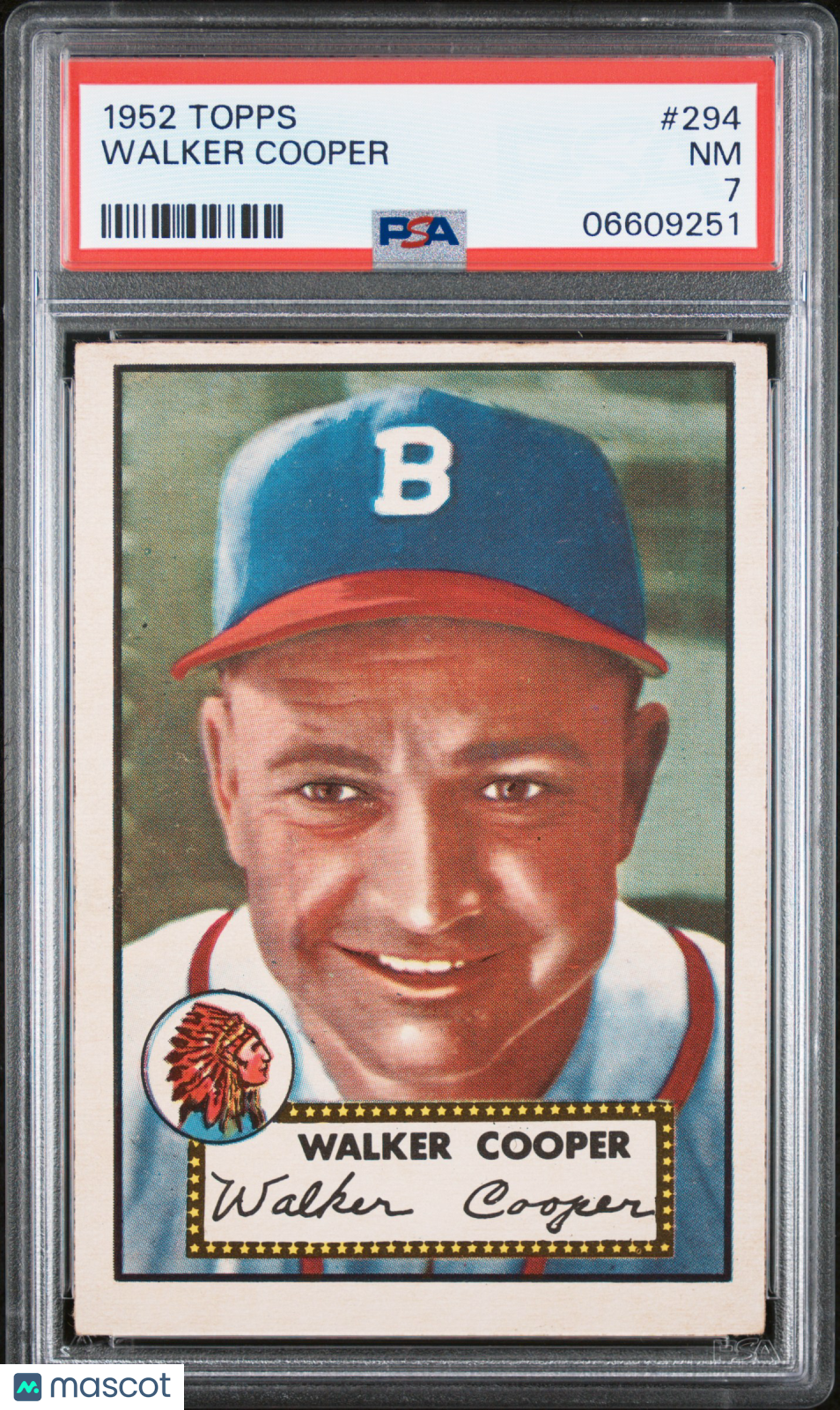 1952 Topps Walker Cooper #294 PSA 7