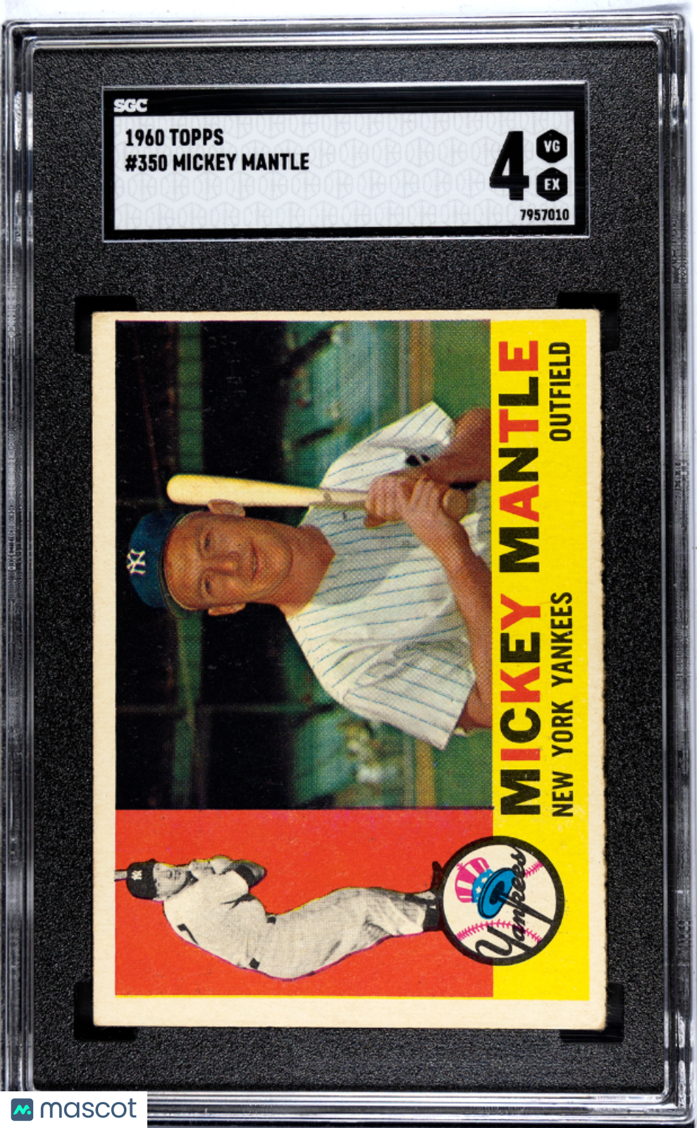 1960 Topps Mickey Mantle #350 SGC 4
