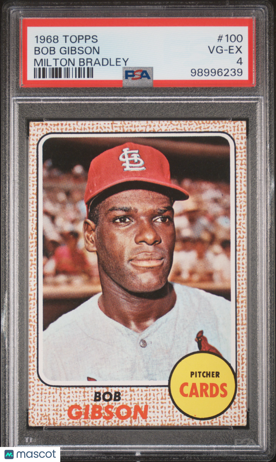 1968 Topps Milton Bradley Bob Gibson #100 PSA 4