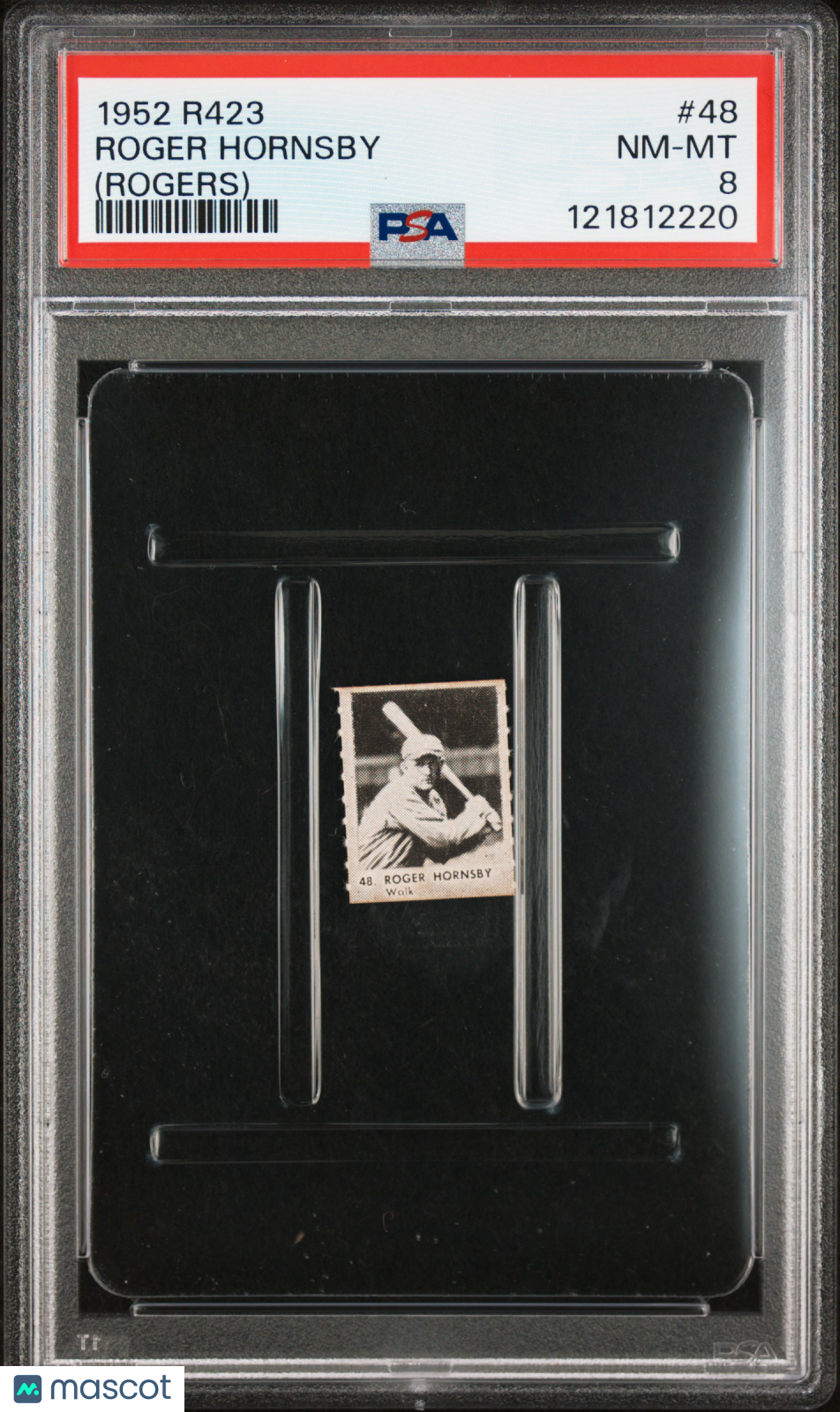 1952 R423 Oak Roger Hornsby #48 (Rogers) PSA 8