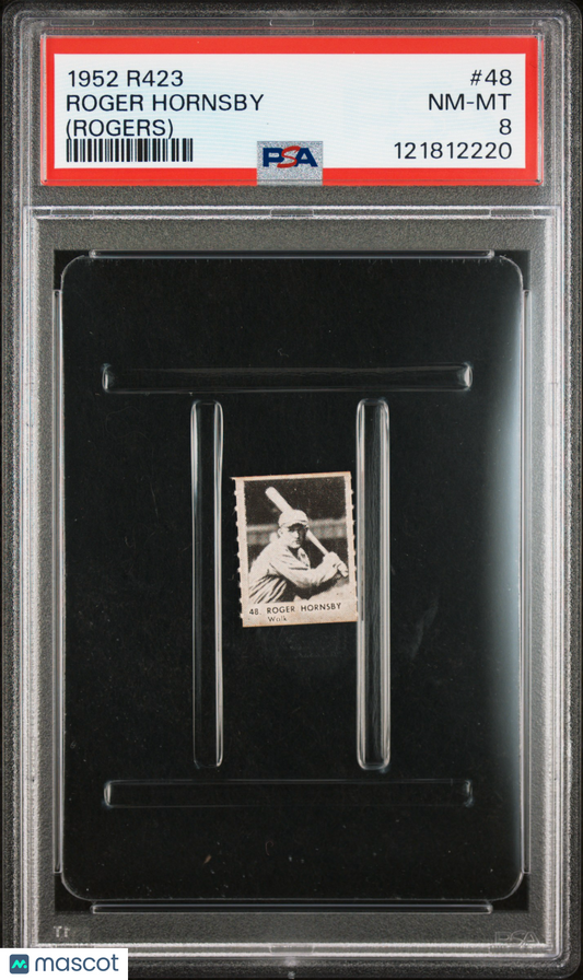 1952 R423 Oak Roger Hornsby #48 (Rogers) PSA 8