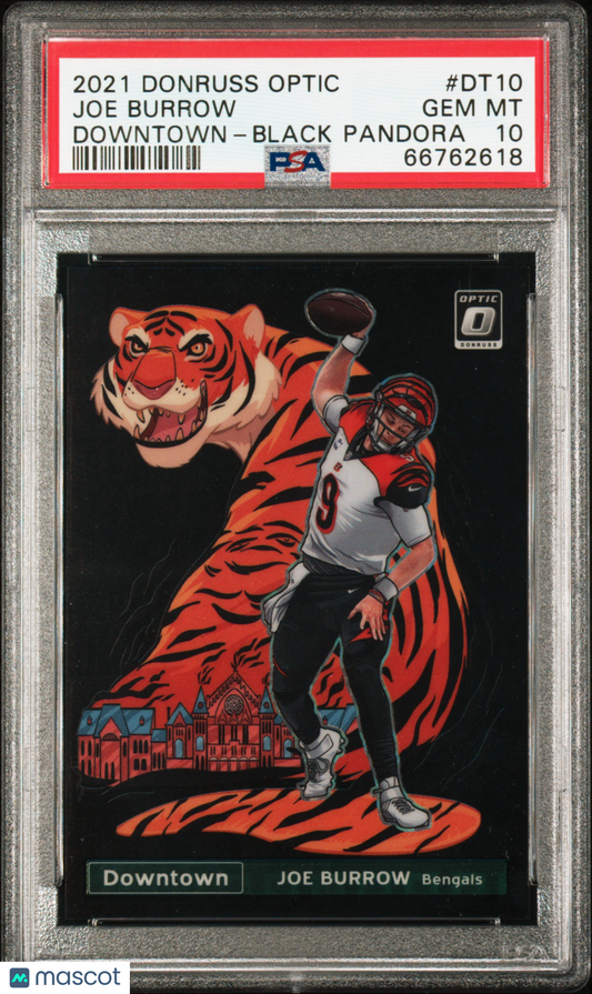 2021 Panini Donruss Optic Downtown Joe Burrow #DT10 Black Pandora PSA 10
