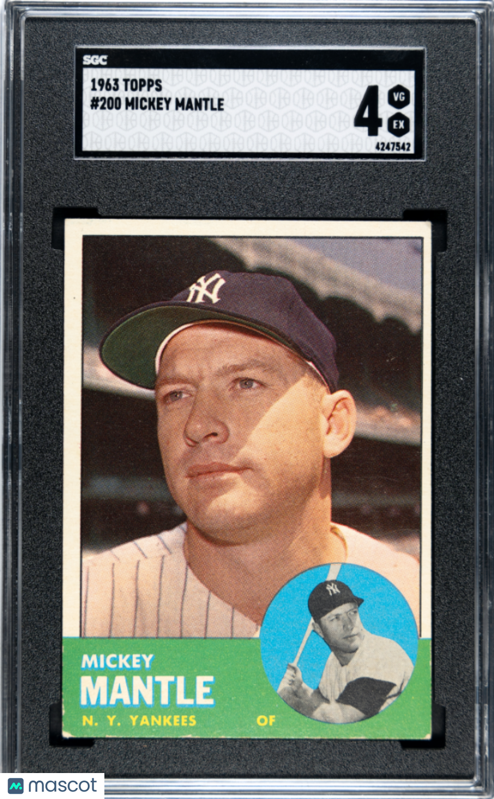 1963 Topps Mickey Mantle #200 SGC 4
