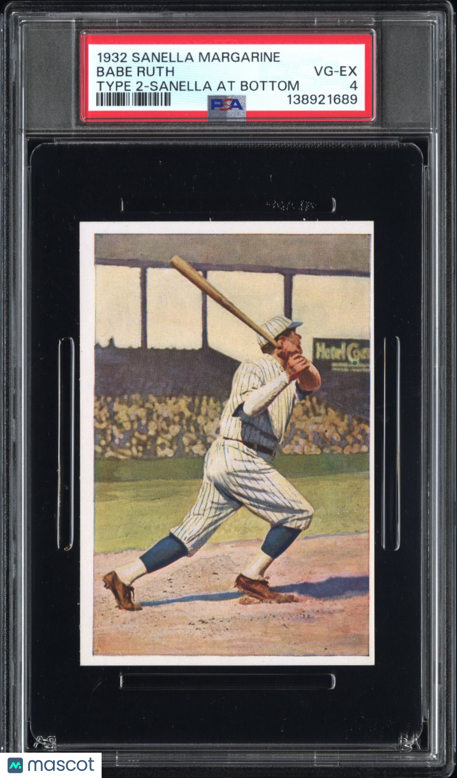 1932 Sanella Margarine Babe Ruth Type 2 At Bottom PSA 4