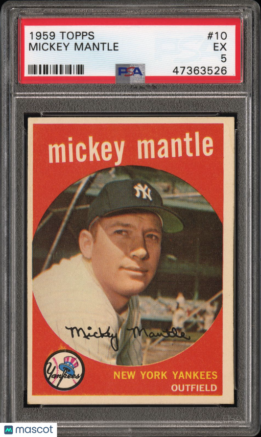 1959 Topps Mickey Mantle #10 PSA 5