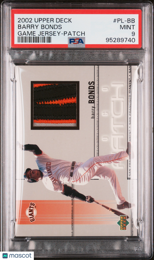 2002 Upper Deck Game Jersey Barry Bonds #PL-BB Patch PSA 9