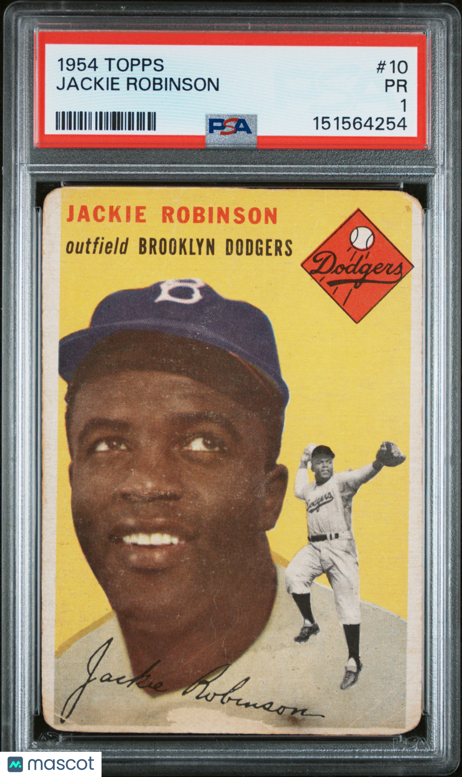 1954 Topps Jackie Robinson #10 PSA 1