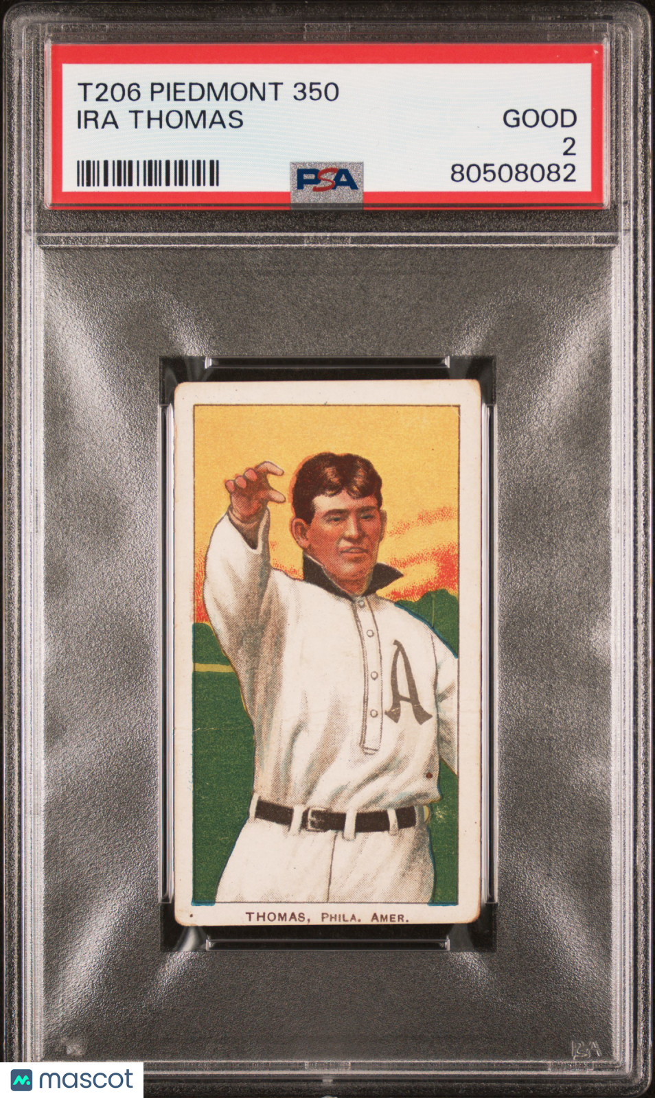 1909-11 T206 Piedmont 350 Ira Thomas PSA 2
