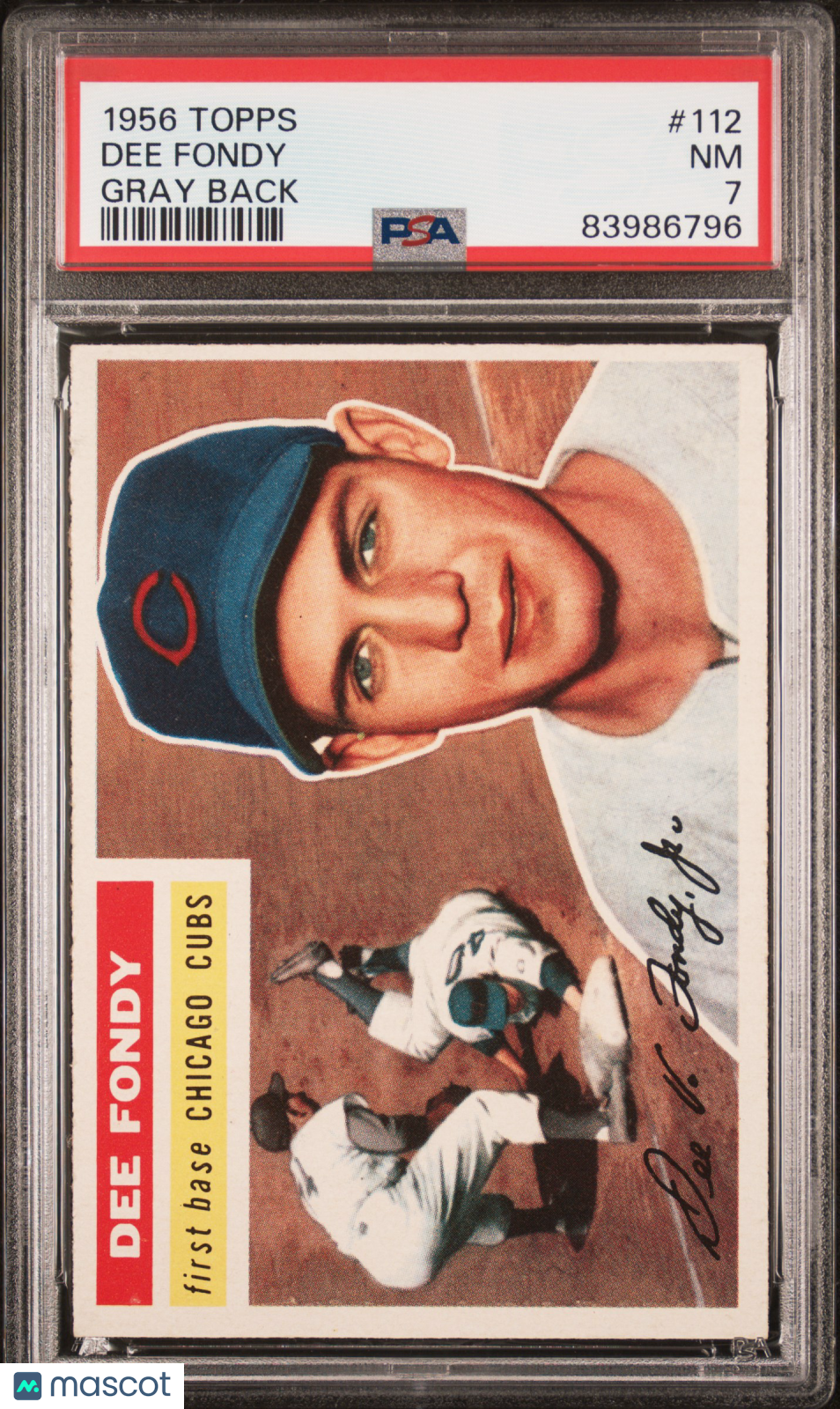 1956 Topps Dee Fondy #112 Gray Back PSA 7