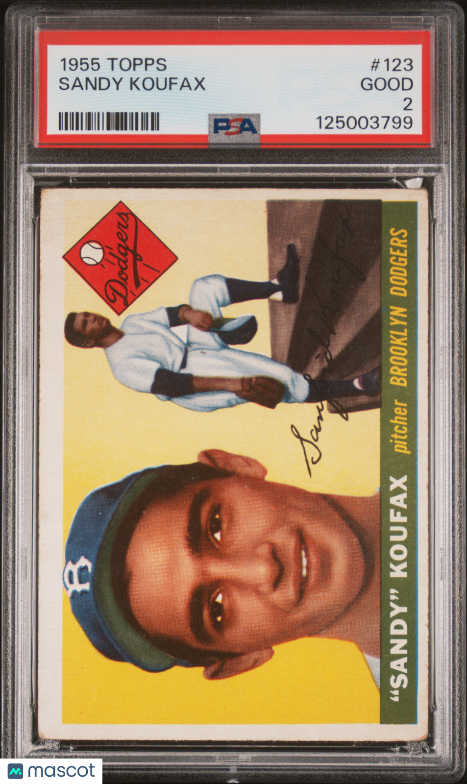 1955 Topps Sandy Koufax #123 PSA 2
