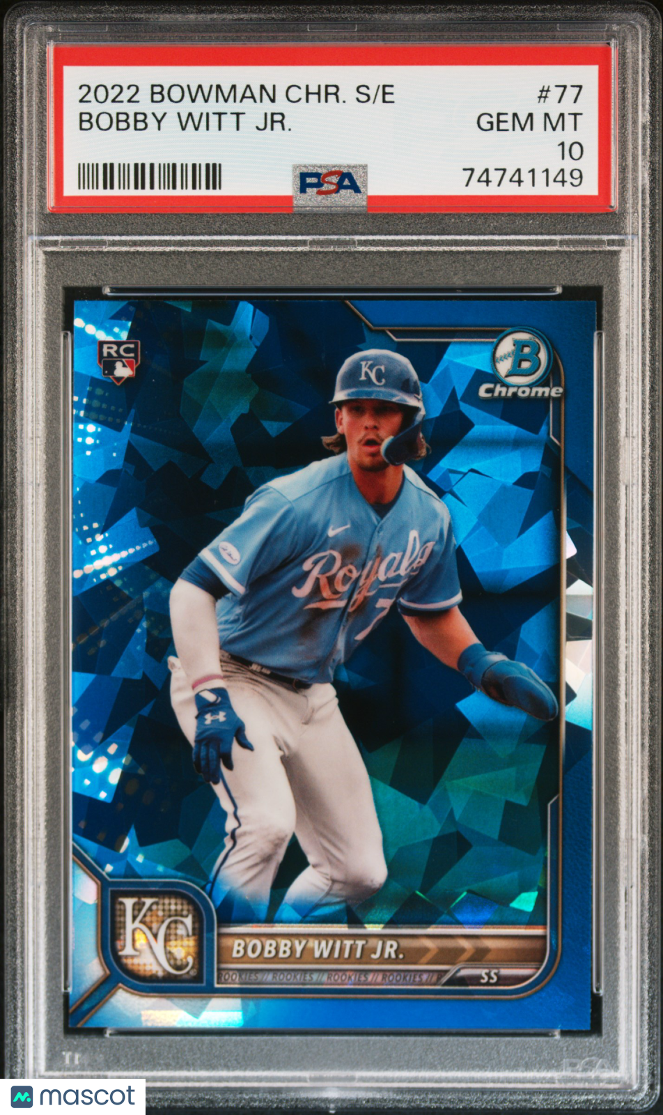2022 Bowman Chrome Sapphire Edition Bobby Witt JR. #77 PSA 10
