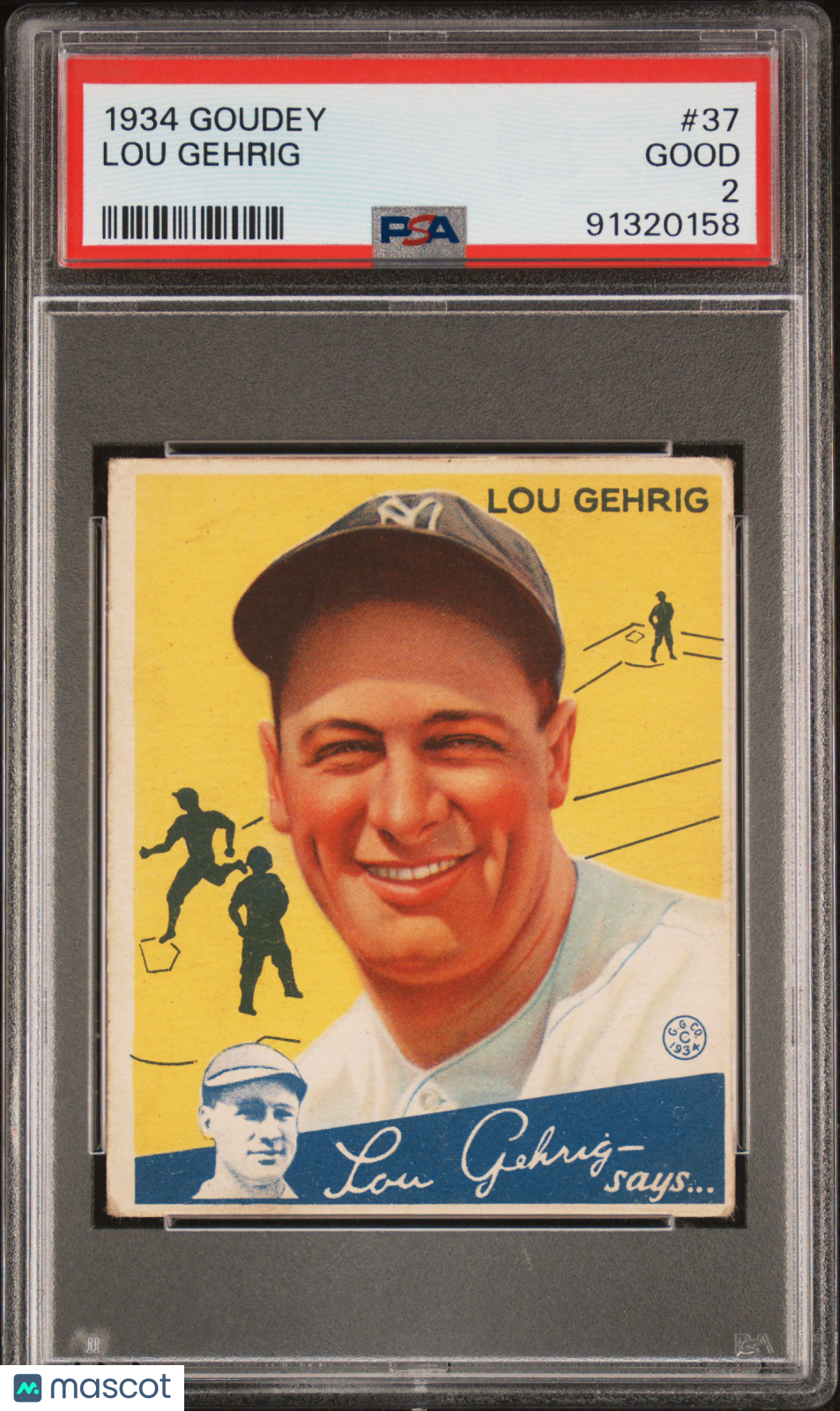 1934 Goudey Lou Gehrig #37 PSA 2