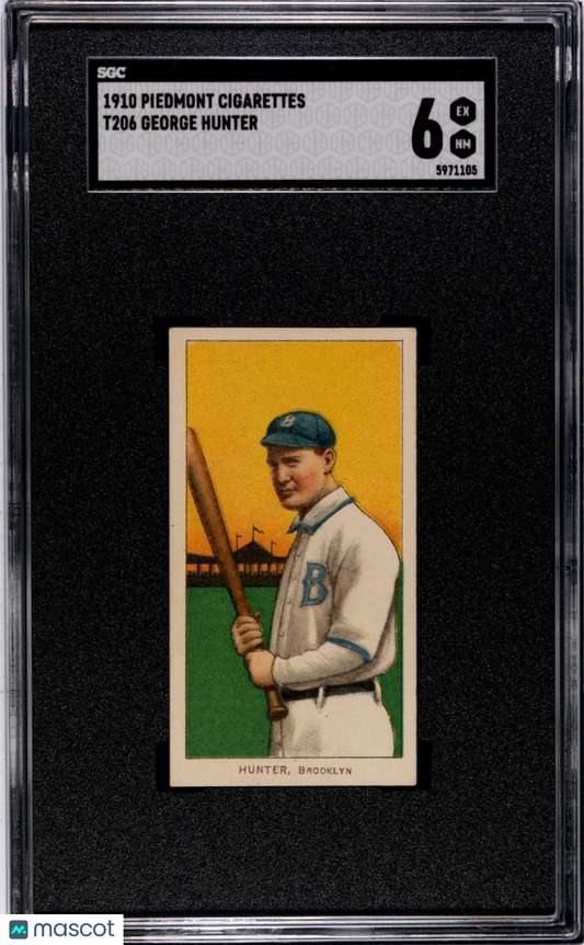 1910 Piedmont Cigarettes (T206) George Hunter SGC 6