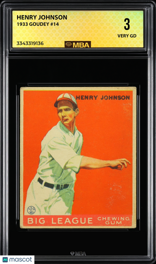 1933 Goudey Henry Johnson #14 MBA 3