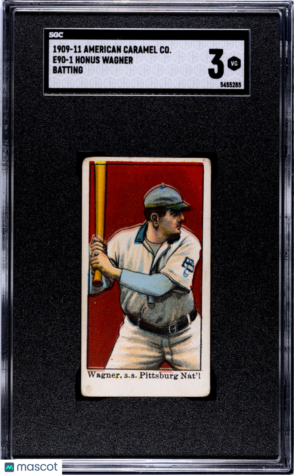 1909 American Caramel Co. (E90-1) Honus Wagner Batting SGC 3