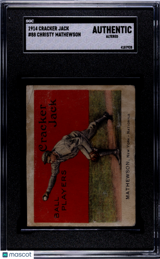 1914 Cracker Jack Christy Mathewson #88 SGC A