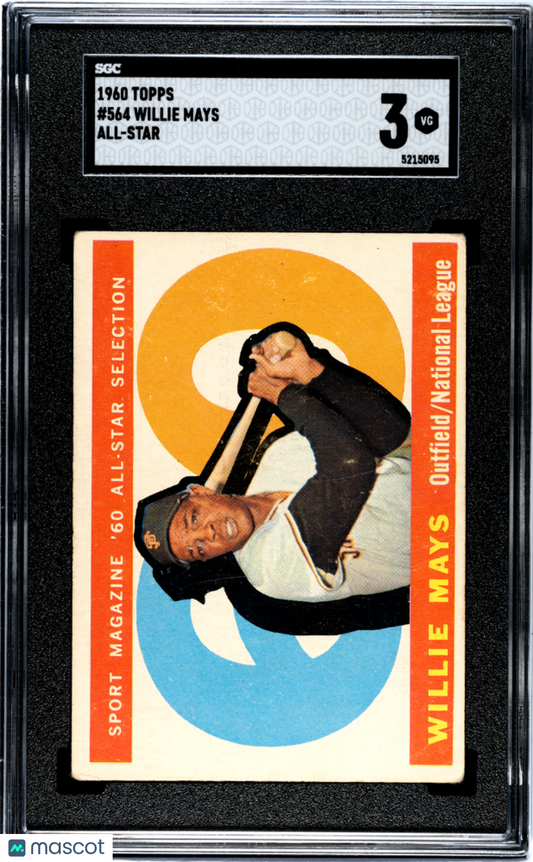 1960 Topps Willie Mays #564 All Star SGC 3