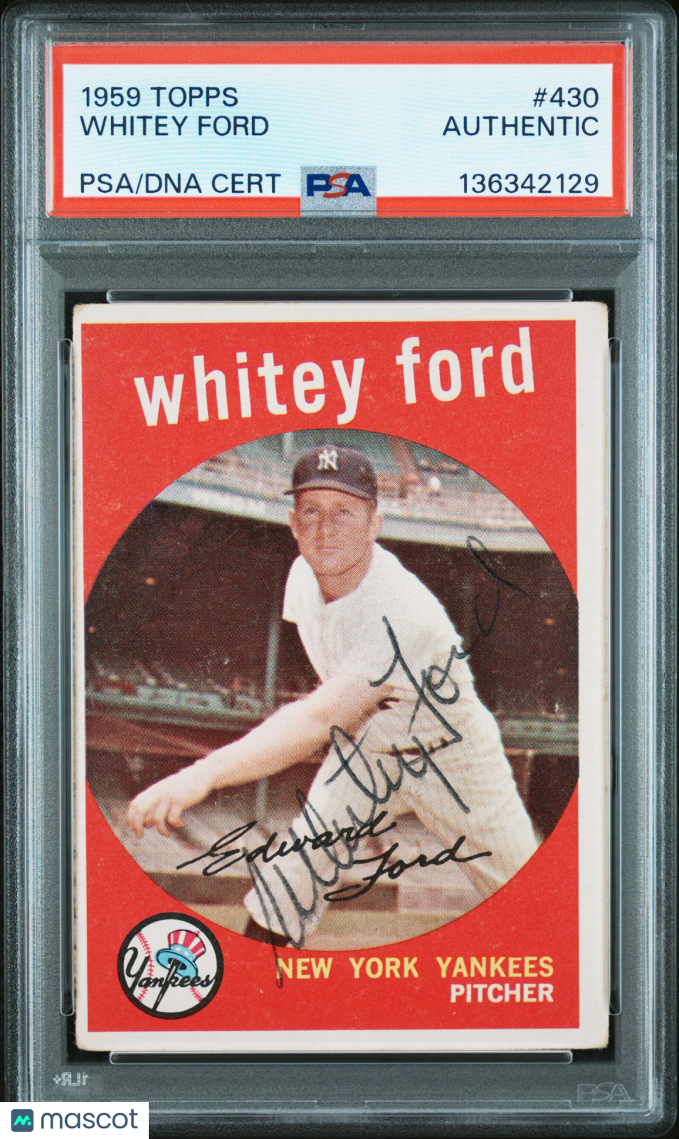 1959 Topps Whitey Ford #430 PSA A Auto A