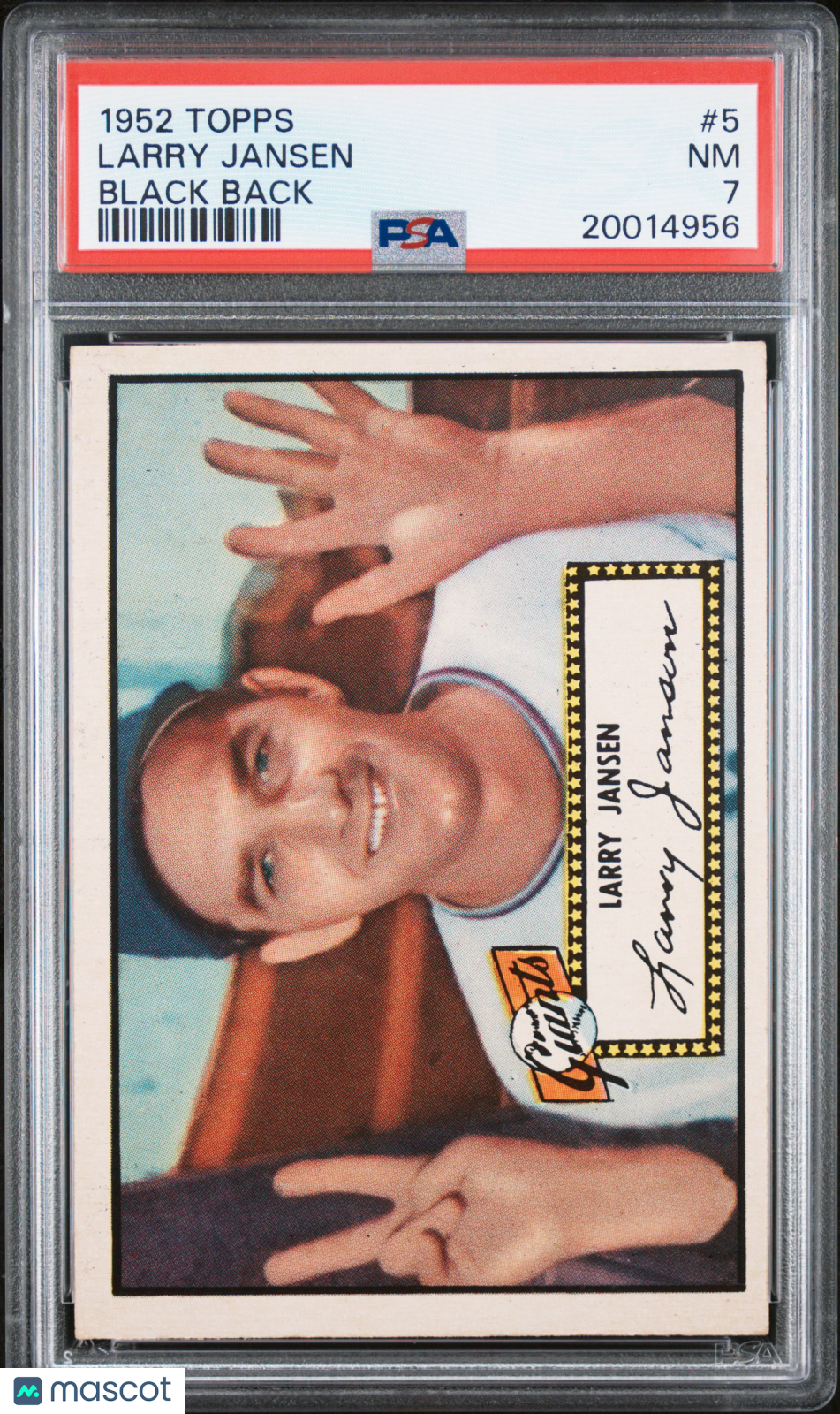 1952 Topps Larry Jansen #5 Black Back PSA 7