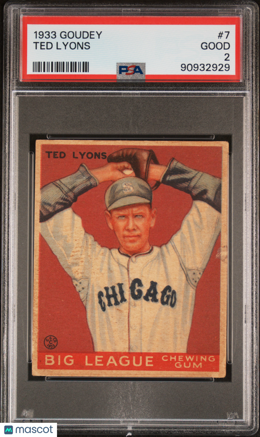 1933 Goudey Ted Lyons #7 PSA 2