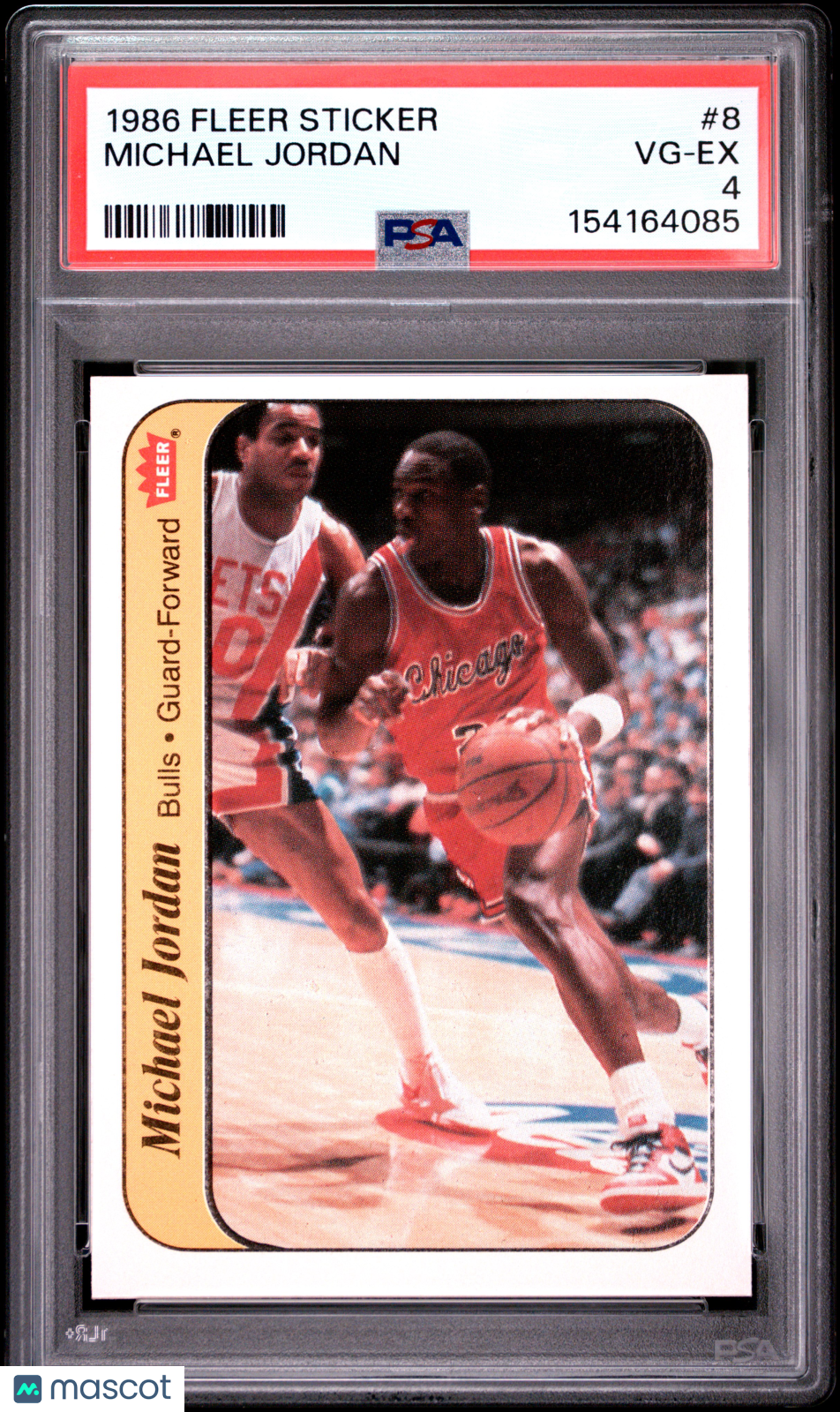 1986 Fleer Sticker Michael Jordan #8 PSA 4