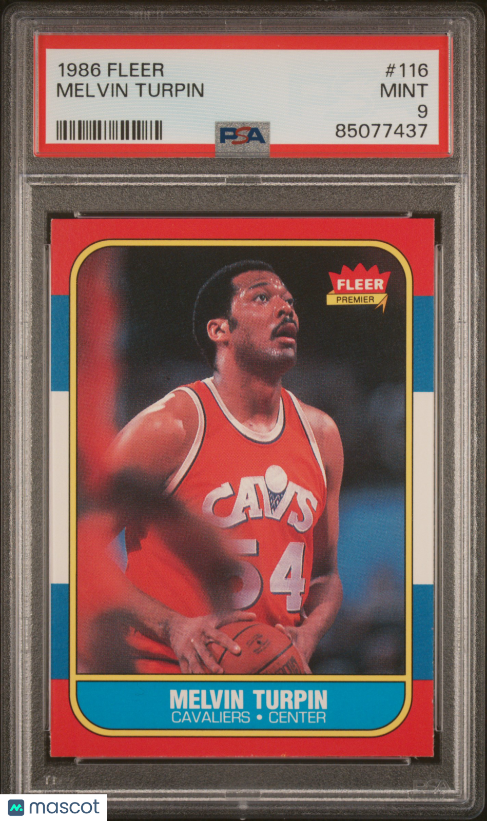 1986 Fleer Melvin Turpin #116 PSA 9