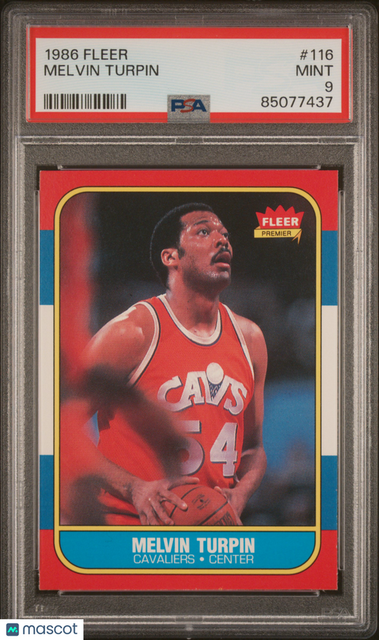 1986 Fleer Melvin Turpin #116 PSA 9