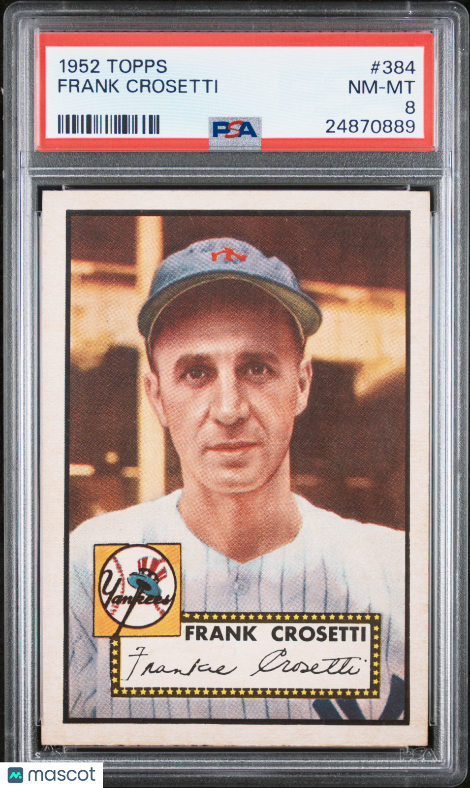 1952 Topps Frank Crosetti #384 PSA 8