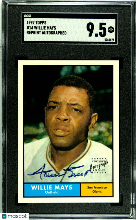 1997 Topps Willie Mays #14 Reprint Autograph SGC 9.5
