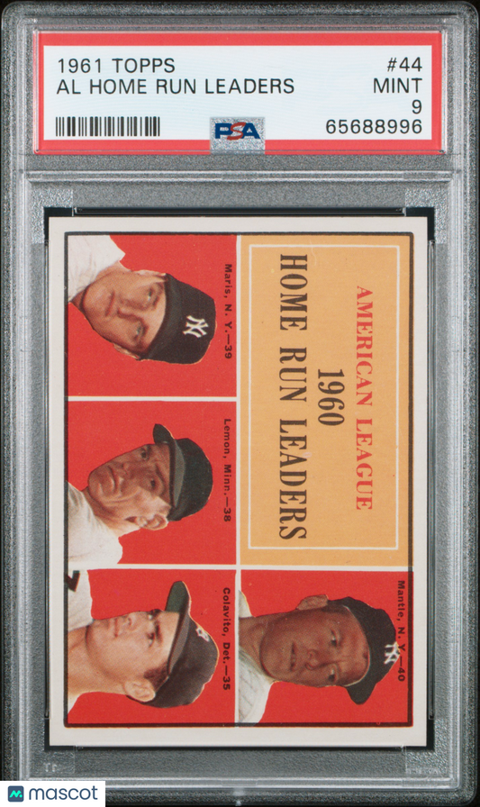 1961 Topps Al Home Run Leaders #44 PSA 9