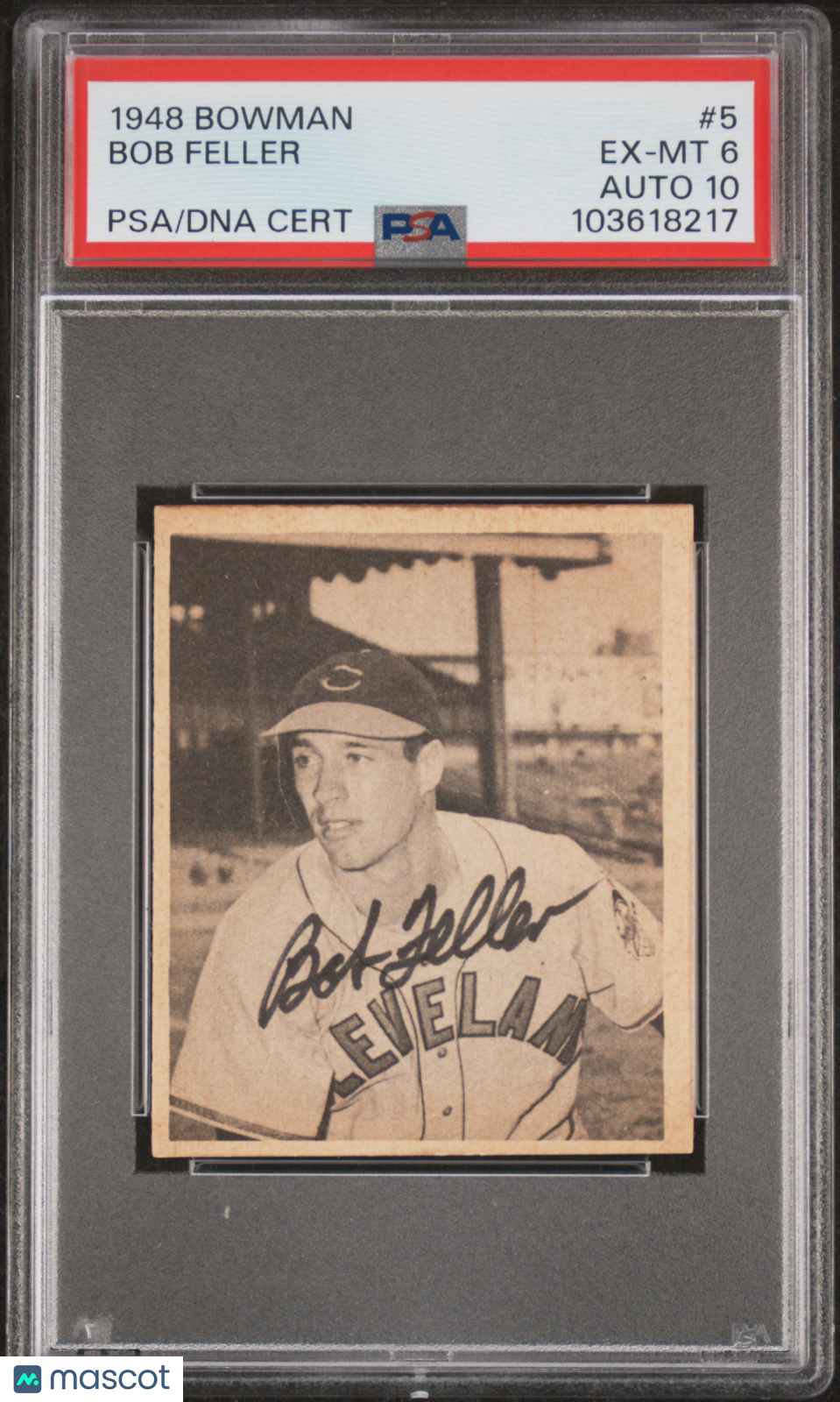 1948 Bowman Bob Feller #5 PSA 6 Auto 10