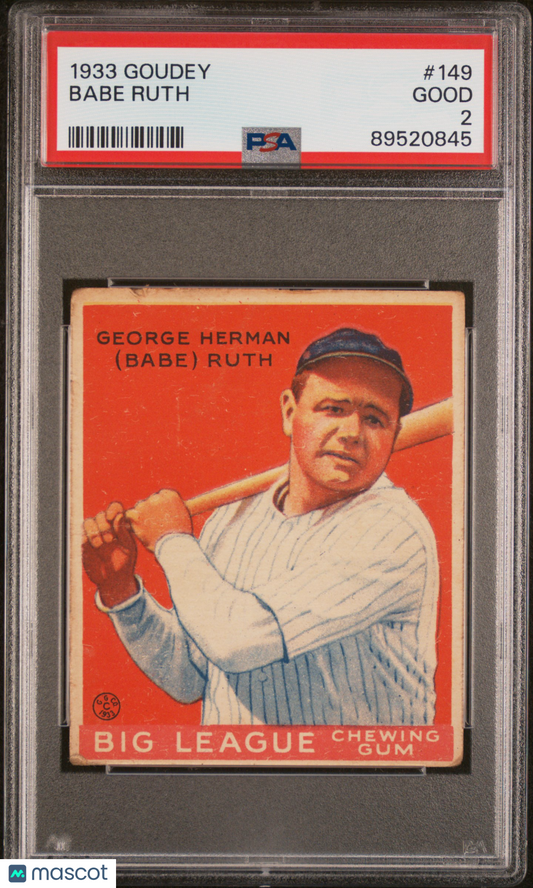 1933 Goudey Babe Ruth #149 PSA 2