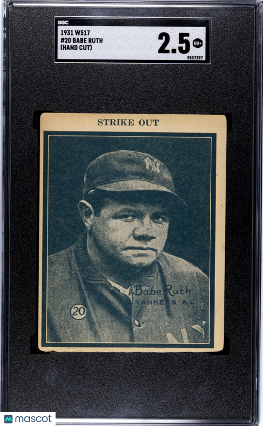 1931 W517 Babe Ruth #20 SGC 2.5