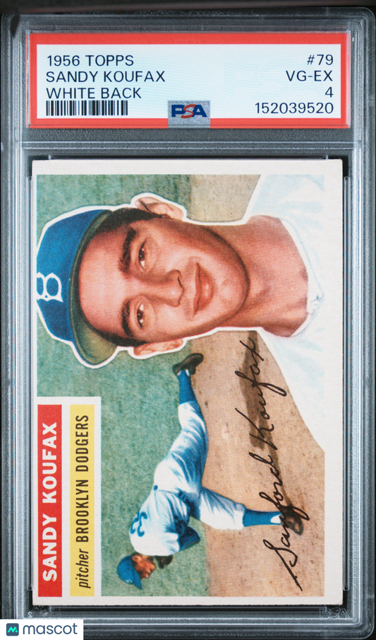 1956 Topps Sandy Koufax #79 White Back PSA 4
