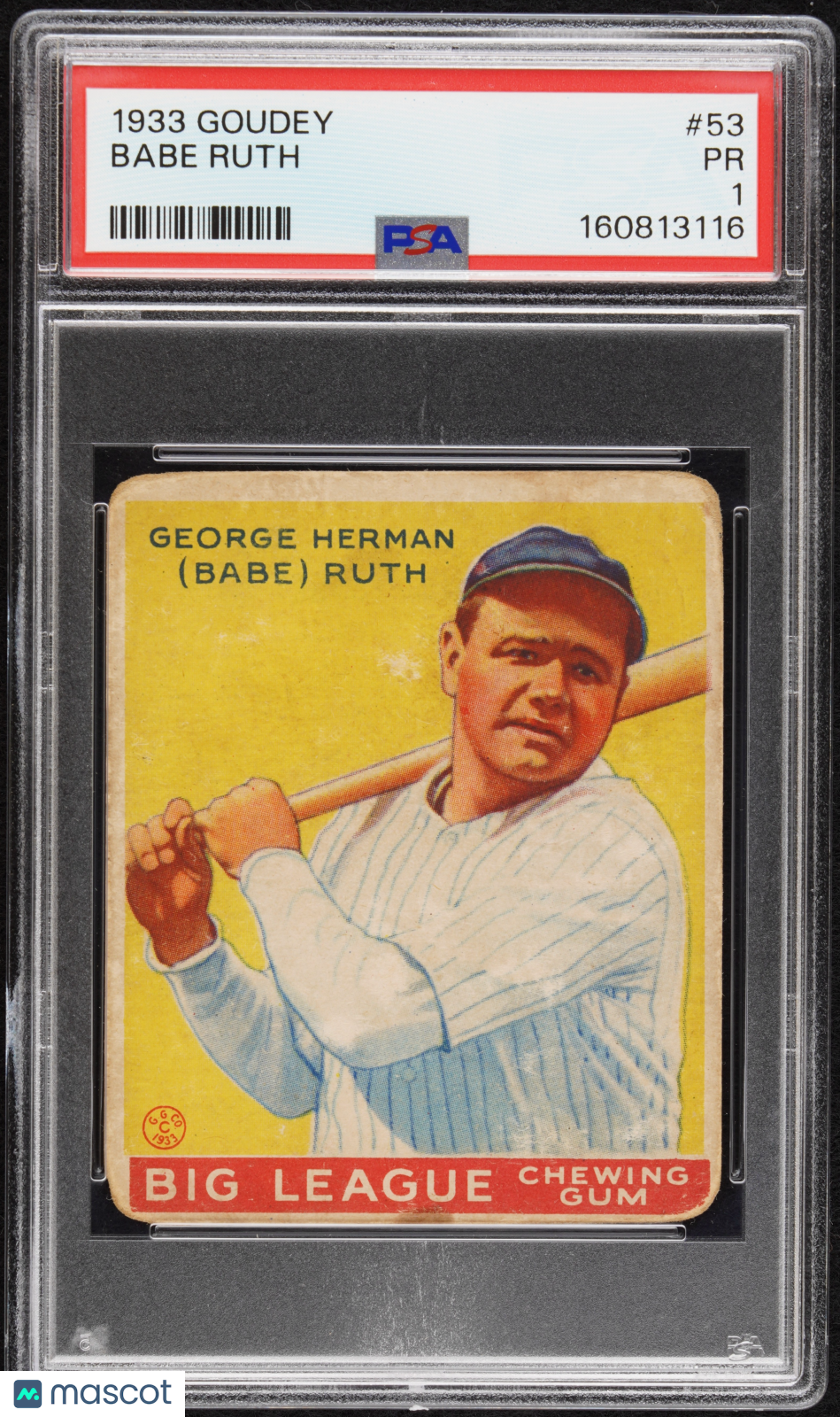 1933 Goudey Babe Ruth #53 PSA 1