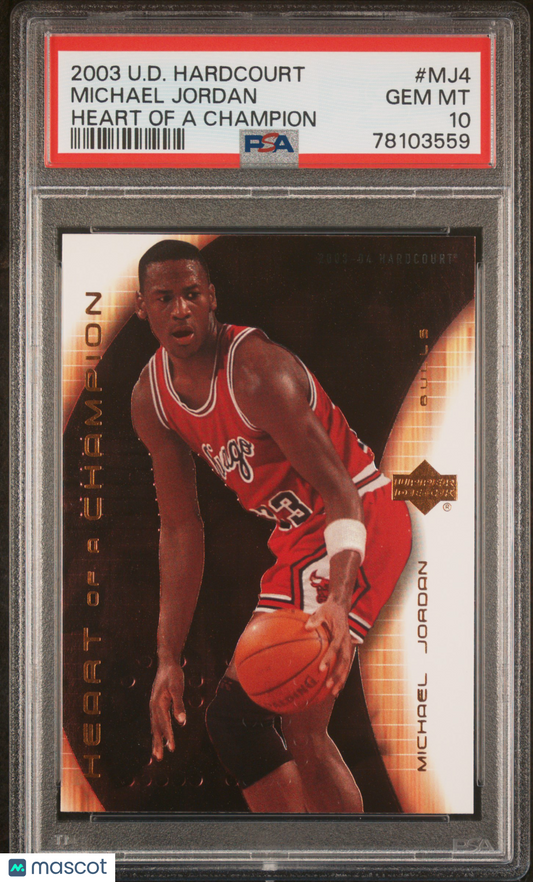 2003 Upper Deck Hardcourt Heart Of A Champion Michael Jordan #MJ4 PSA 10